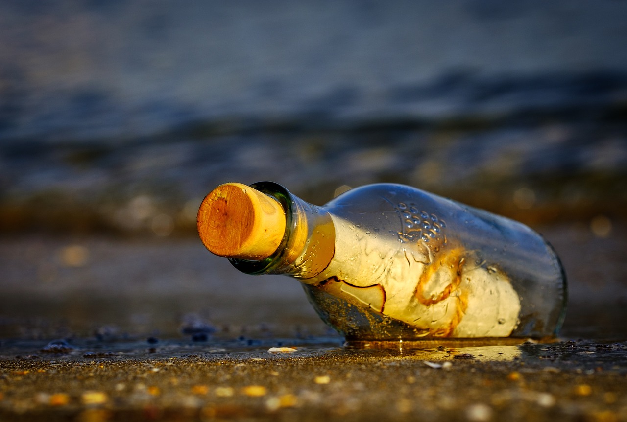 message in a bottle, nature, sea-3437294.jpg